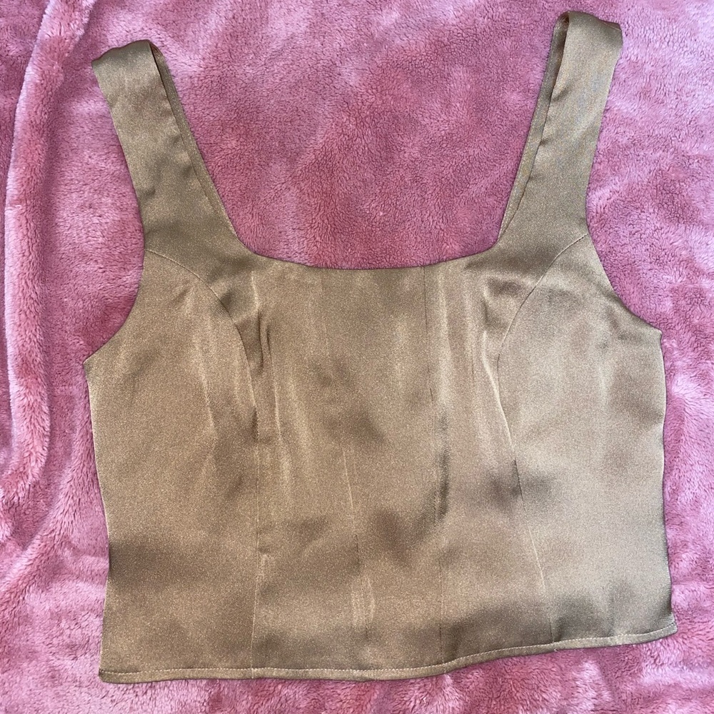 Gold crop top